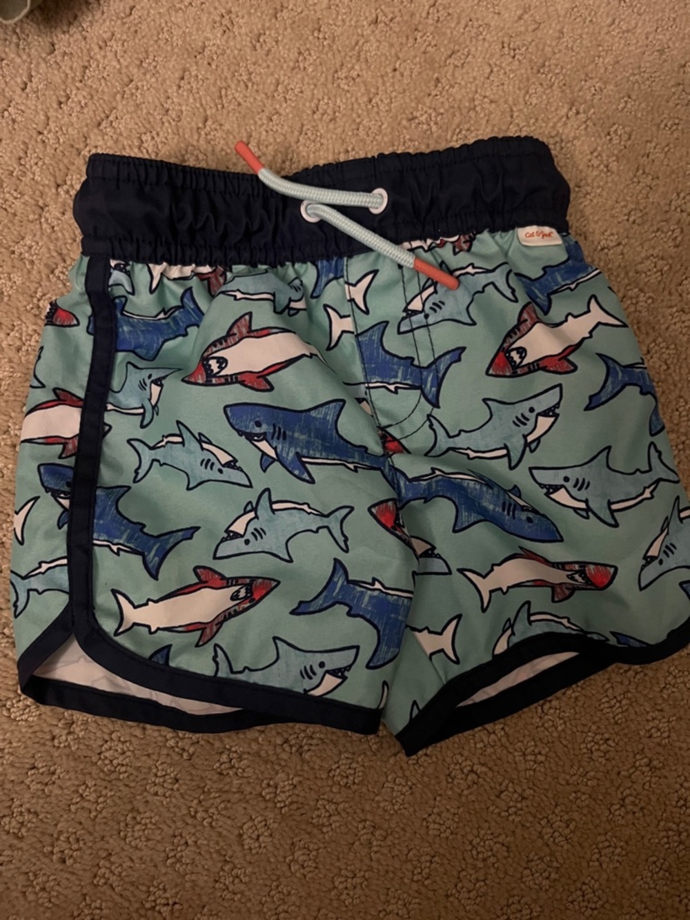 Cat & jack shark print swim shorts baby size 12m